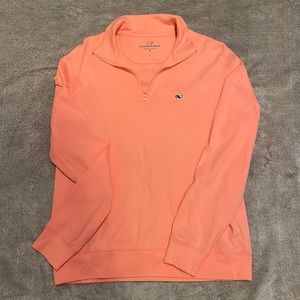 vineyard vines pink quarter-zip pullover, size S